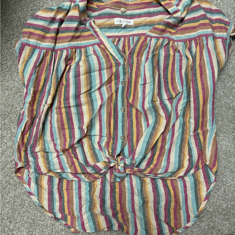 Lou & Grey Multicolor Striped Blouse